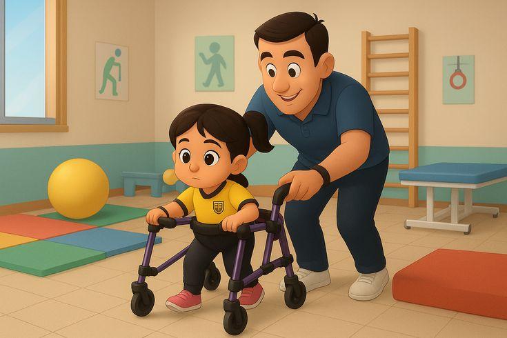 Child smiling while reaching new movement milestone
